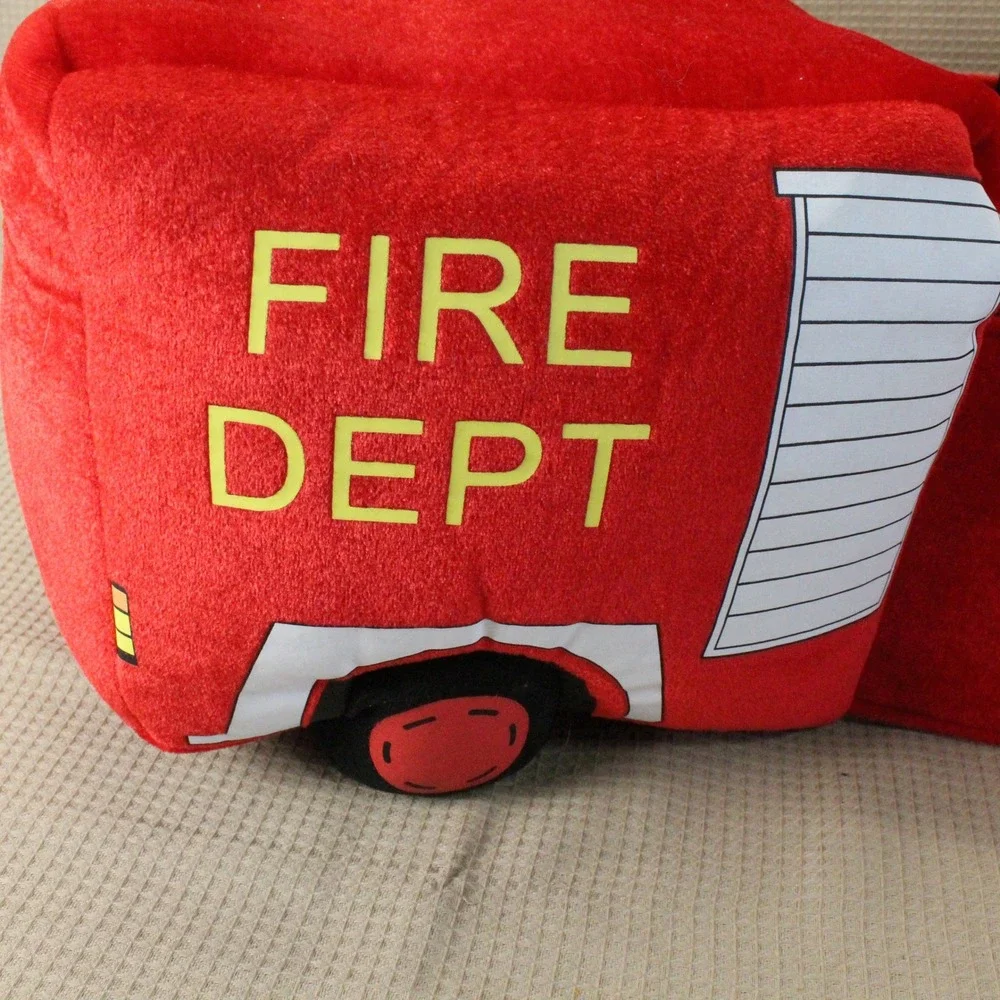 I Want To Be Fire Truck Plush Ride-In Costume Kids One Size Red Fireman Preppy